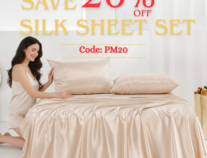 promeed 20 off silk sheet set