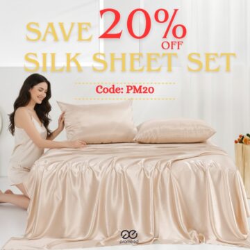 promeed 20 off silk sheet set